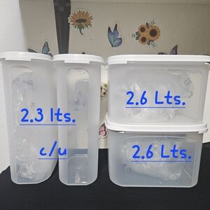 Clear Storage Containers Set - White Lids